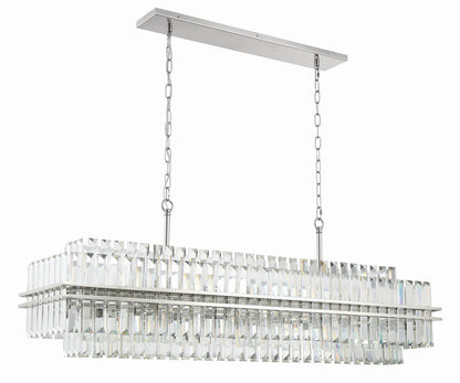 Hayer Rectangular Crystal 16 Light Chandelier