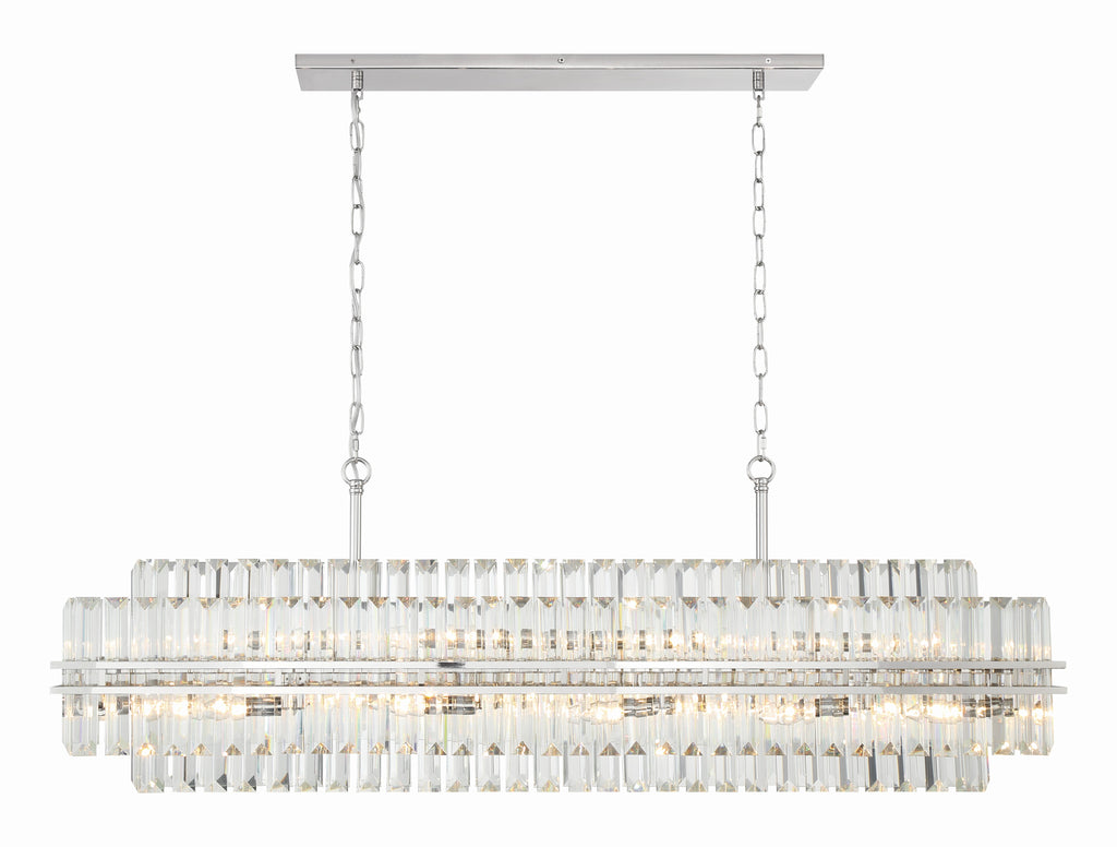 Hayer Rectangular Crystal 16 Light Chandelier
