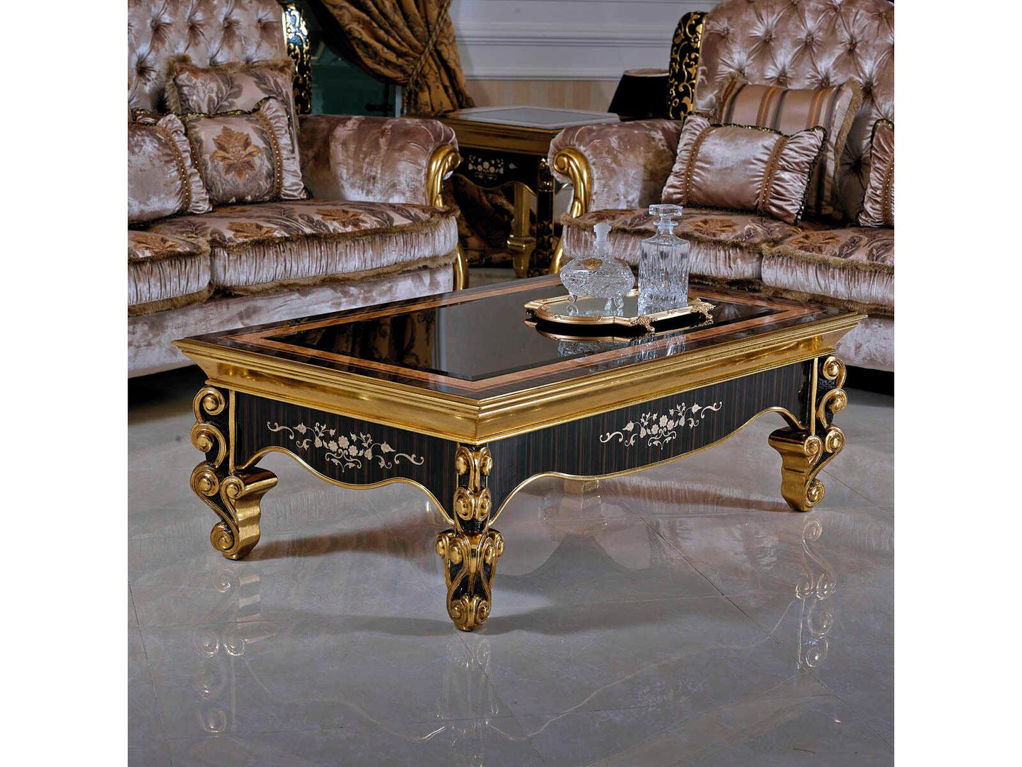 E-61 Rectangular Wood Coffee Table in Traditional Style