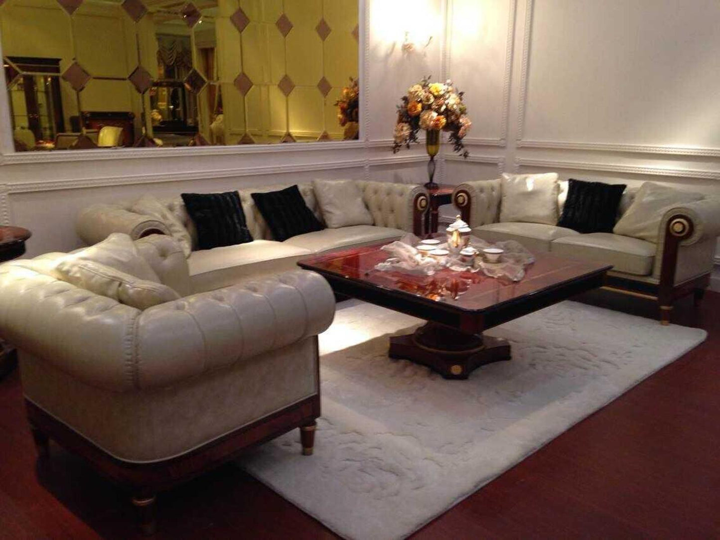 E-68 White Leather Accent Chair