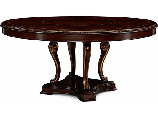 E-70 Round Wood Dining Table with Walnut Finish