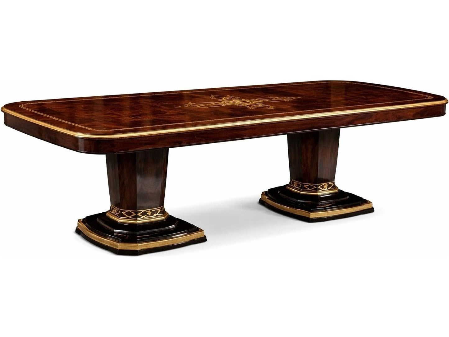 E-72 Rectangular Wood Dining Table with Glossy Walnut Finish