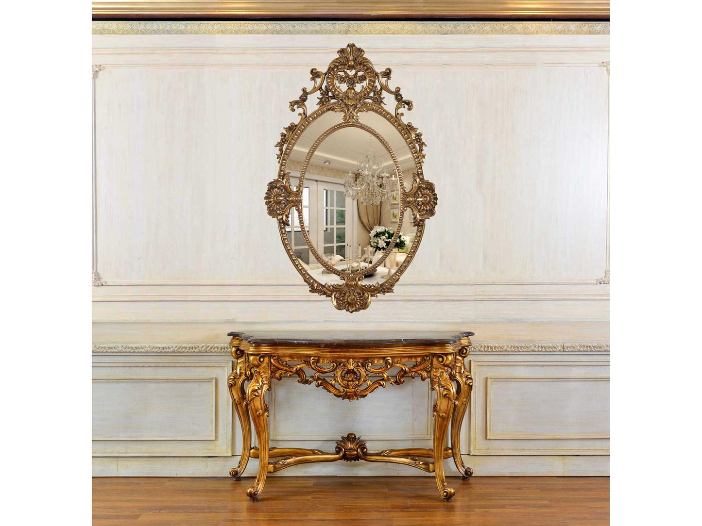 Inf Rectangular Marble Console Table