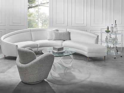 Westin Wave Square Coffee Table in Clear Acrylic and Glass