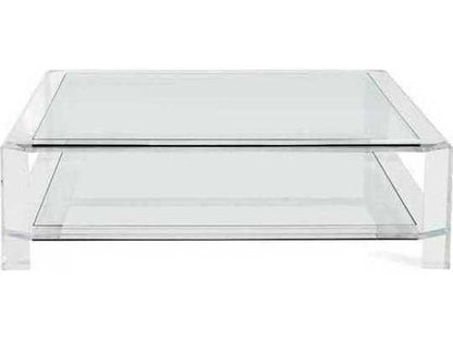 Surrey Square Coffee Table Clear Acrylic and Glass