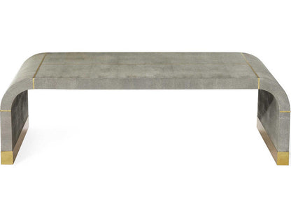 Sutherland Rectangle Coffee Table Faux Shagreen and Brushed Brass