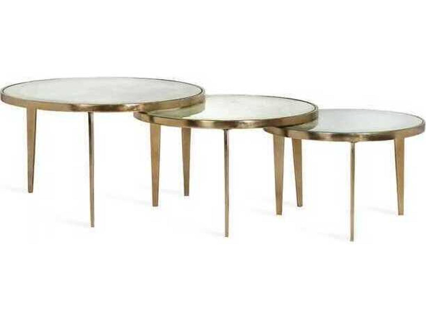 Jan Round Reactive Glass 3-Piece Nesting Coffee Table Set