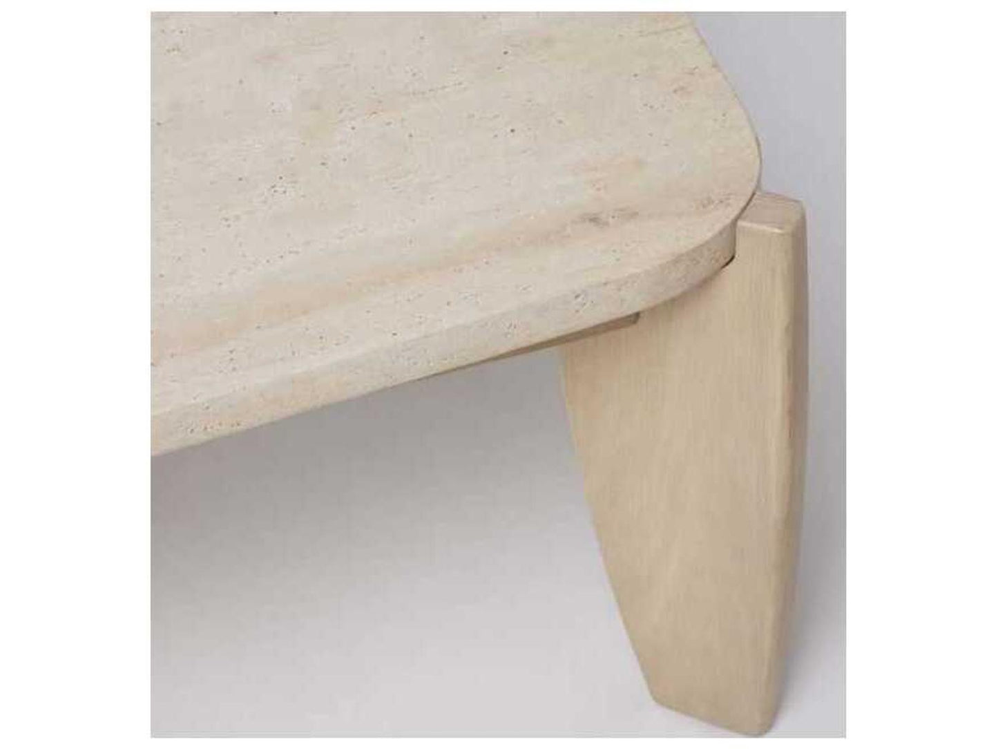 Rocco Rectangular Stone Raw Travertine Saddle Coffee Table