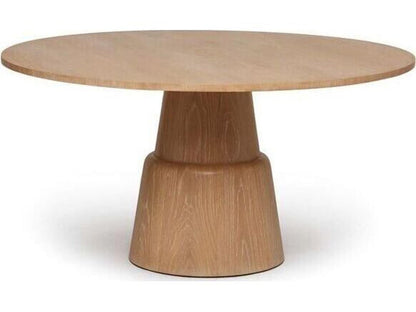 Graves 60-Inch Round Wood Dining Table in Saddle Finish