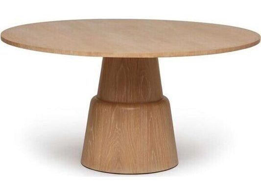 Graves 60-Inch Round Wood Dining Table in Saddle Finish