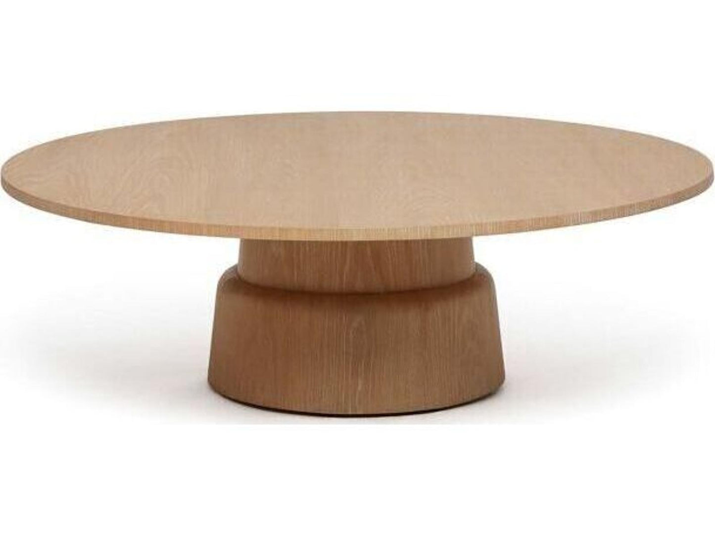 Graves Round Wood Coffee Table in Saddle Finish