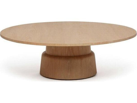 Graves Round Wood Coffee Table in Saddle Finish