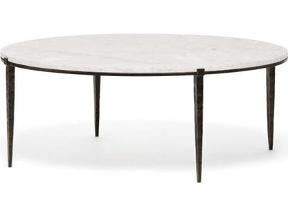 Como Round Marble Gilded Bronze Salt Coffee Table