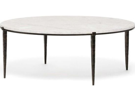 Como Round Marble Gilded Bronze Salt Coffee Table