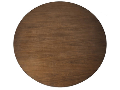 Carter Round Dining Table in Classic Walnut and Deep Bronze