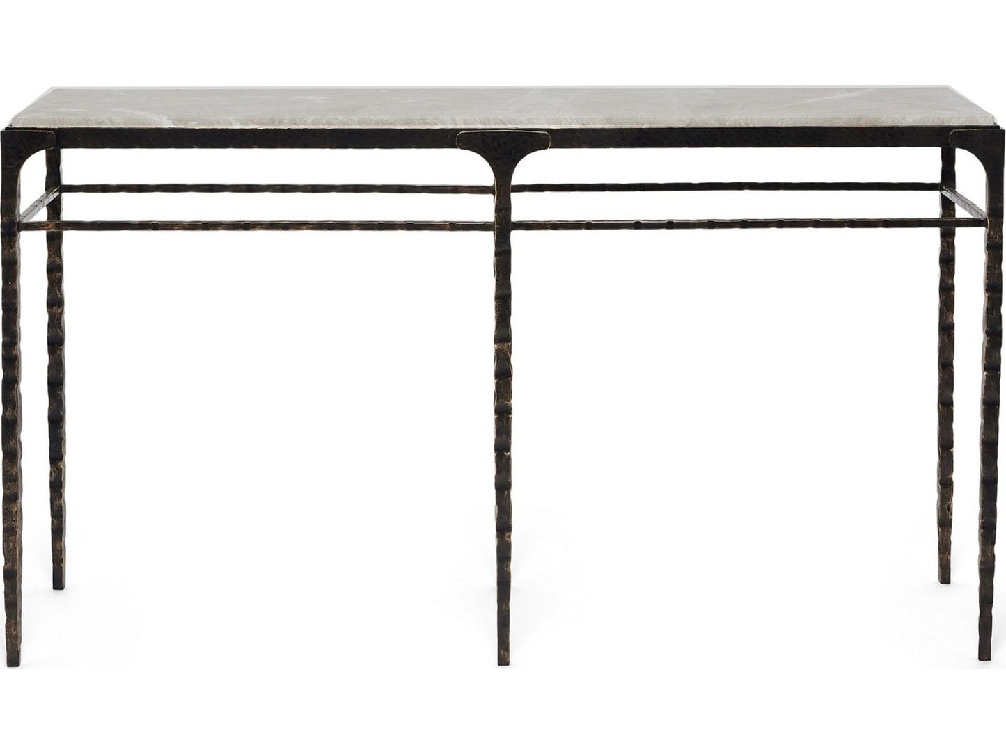 Channing Rectangular Marble Gilded Dark Bronze Console Table
