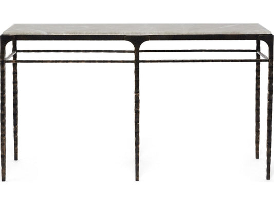 Channing Rectangular Marble Gilded Dark Bronze Console Table
