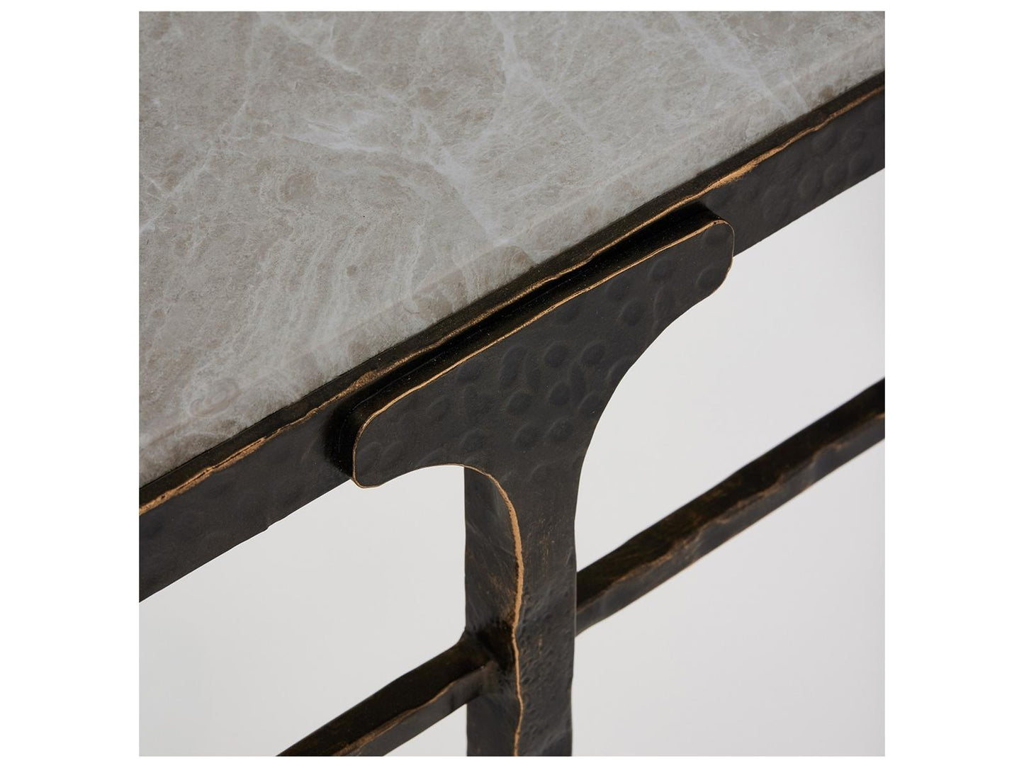 Channing Rectangular Marble Gilded Dark Bronze Console Table