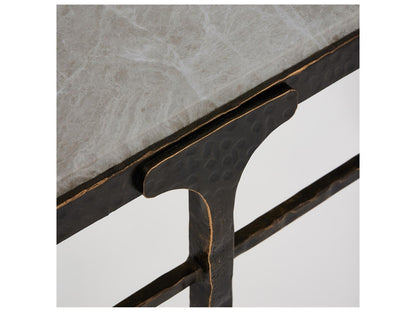 Channing Rectangular Marble Gilded Dark Bronze Console Table
