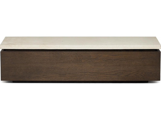 Branford Rectangular Marble Mocha Honey Coffee Table