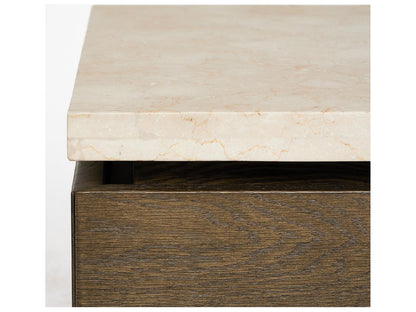 Branford Rectangular Marble Mocha Honey Coffee Table