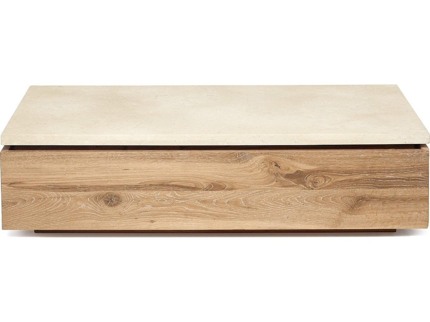 Branford Rectangular Marble Saddle Honey Coffee Table