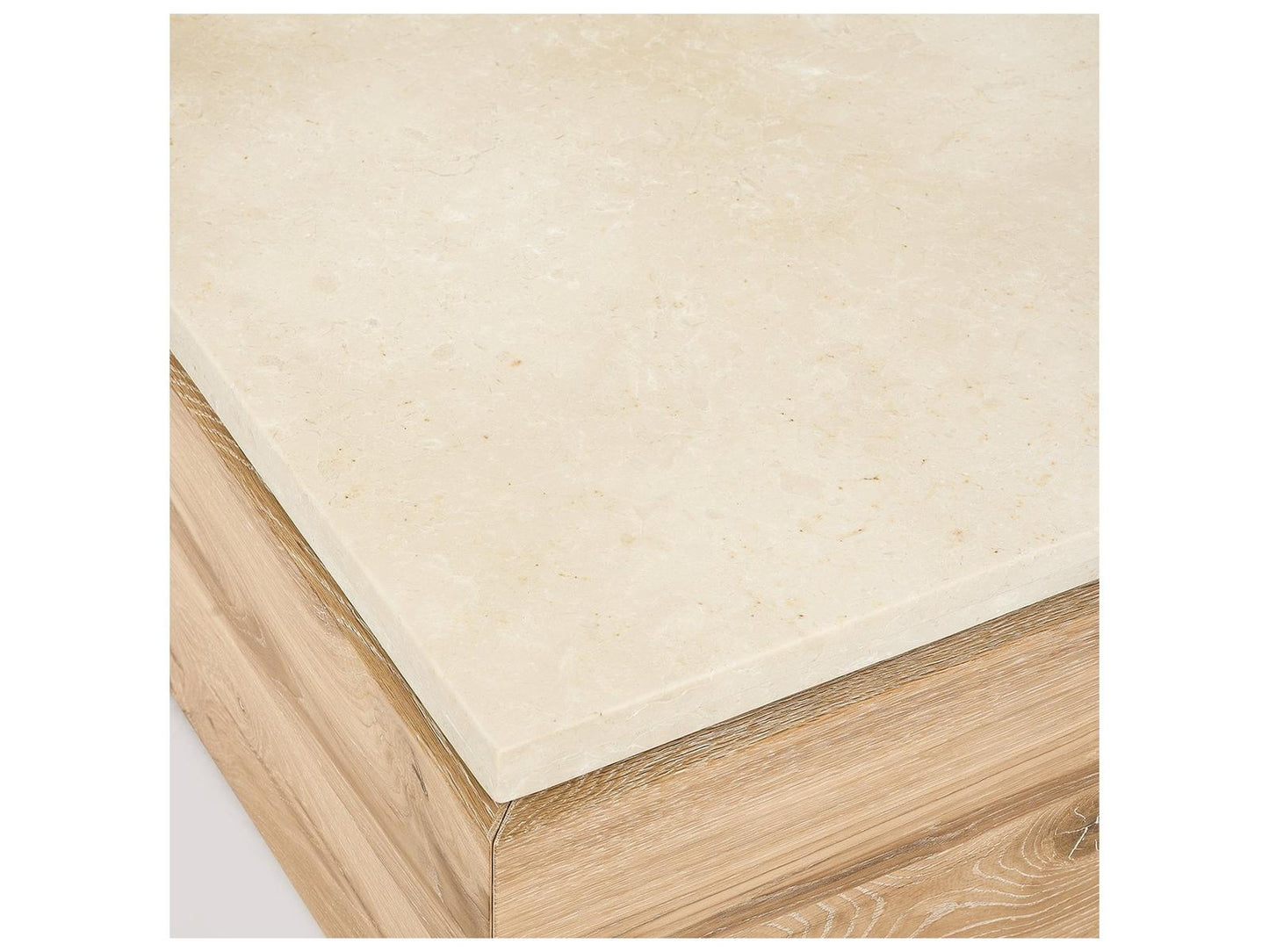 Branford Rectangular Marble Saddle Honey Coffee Table