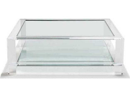 Surrey Square Cocktail Clear Glass Coffee Table