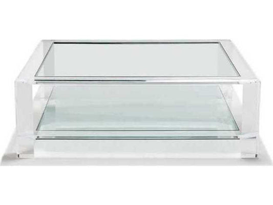 Surrey Square Cocktail Clear Glass Coffee Table