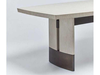 Boynton Rectangular 96-120 Inch Extension Dining Table in Cliffside Oak and Bronze