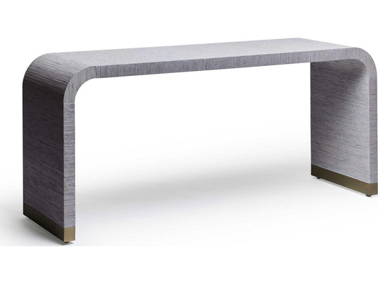 Sutherland Rectangular Console Table Mist Sisal Champagne Silver