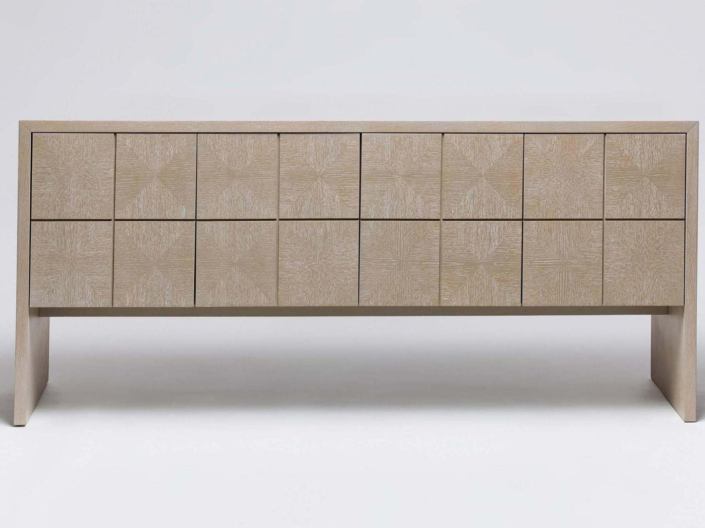 Lowell 72 Inch Oak Wood Cliffside Grey Credenza Sideboard