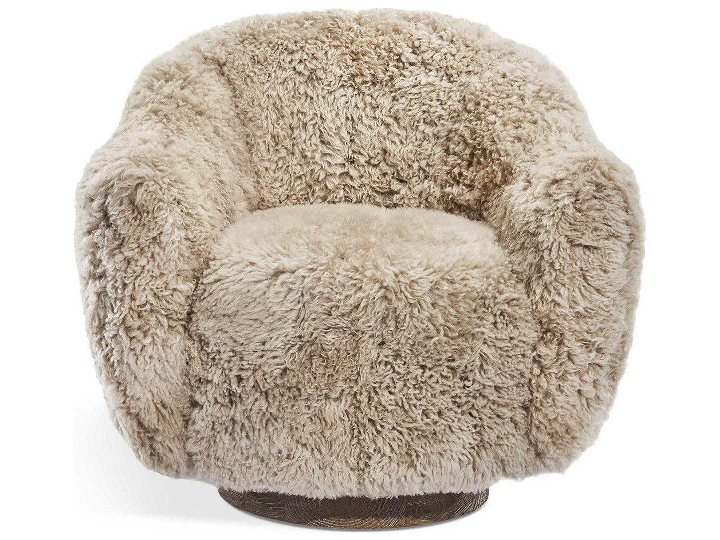 Simone Swivel Beige Leather Accent Chair