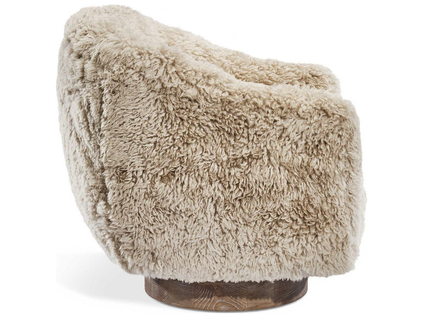 Simone Swivel Beige Leather Accent Chair