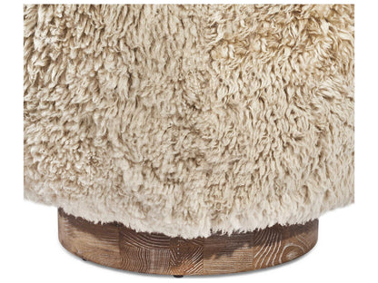 Simone Swivel Beige Leather Accent Chair