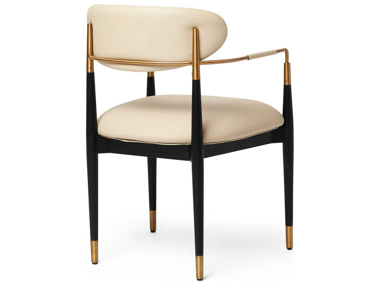 Cidra Ash Wood Black Vegan Leather Arm Dining Chair