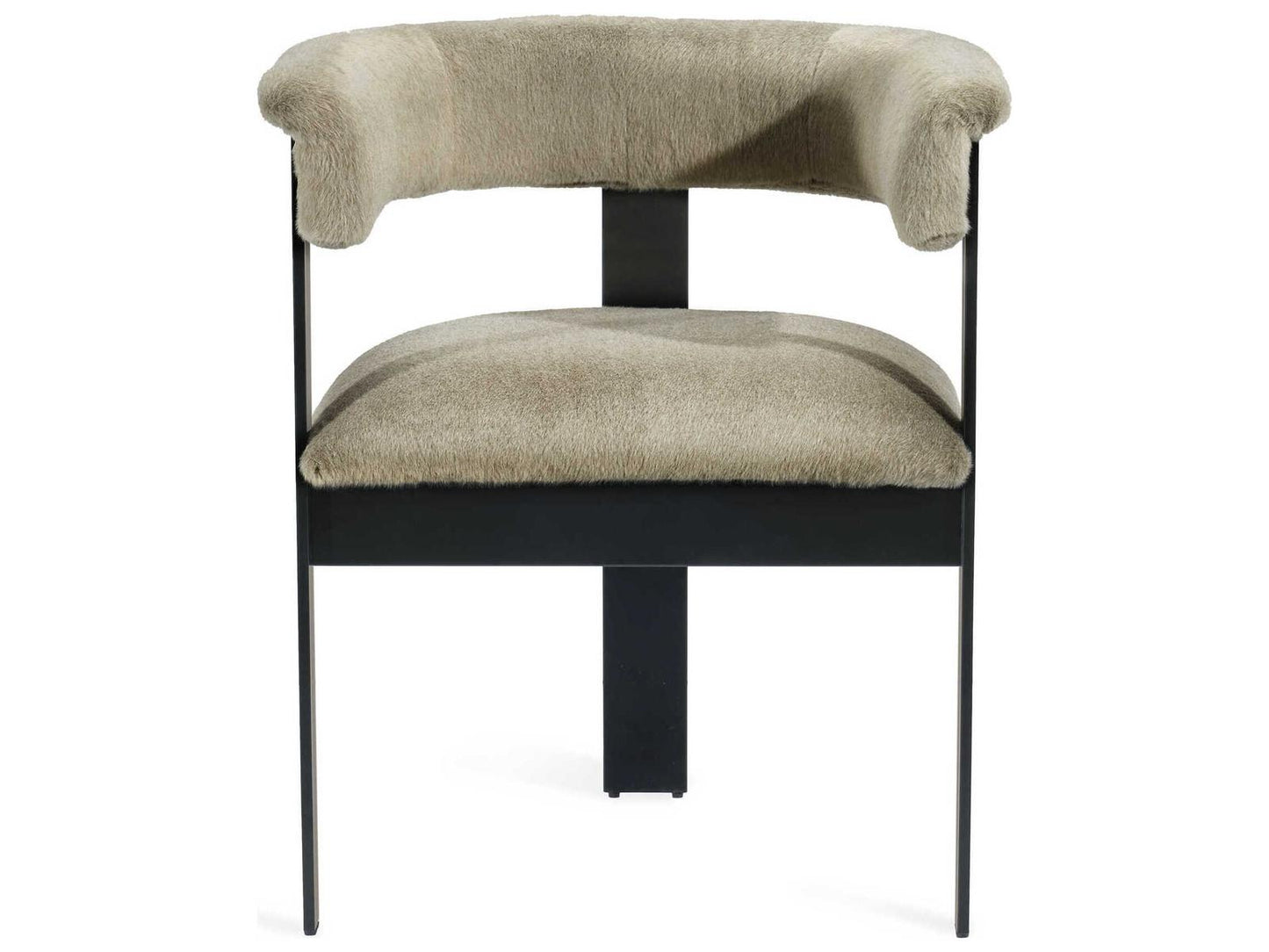 Darcy Faux Fur Arm Dining Chair in Cashmere Fawn