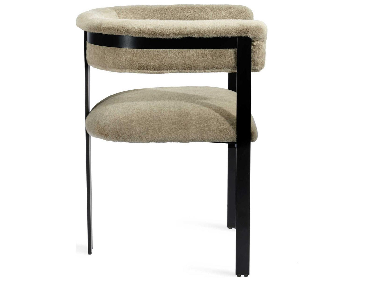 Darcy Faux Fur Arm Dining Chair in Cashmere Fawn