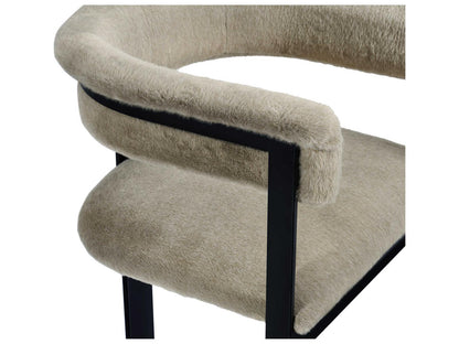 Darcy Faux Fur Arm Dining Chair in Cashmere Fawn