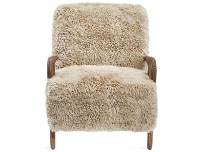 Angelica Tibetan Lambskin Accent Chair in Autumn Brown and Morel Taupe