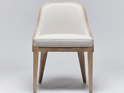 Siesta Mahogany Wood Natural Upholstered Armless Dining Chair