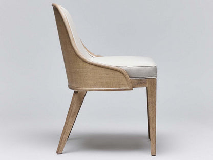 Siesta Mahogany Wood Natural Upholstered Armless Dining Chair