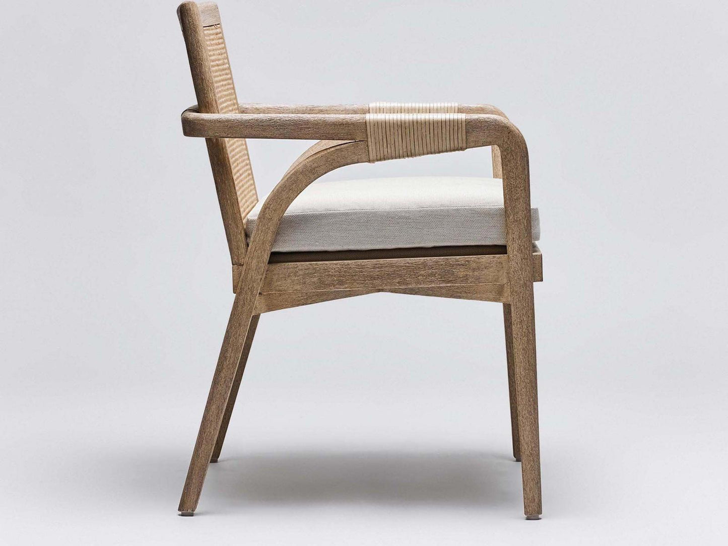 Delray Mahogany Wood Brown Upholstered Arm Dining Chair