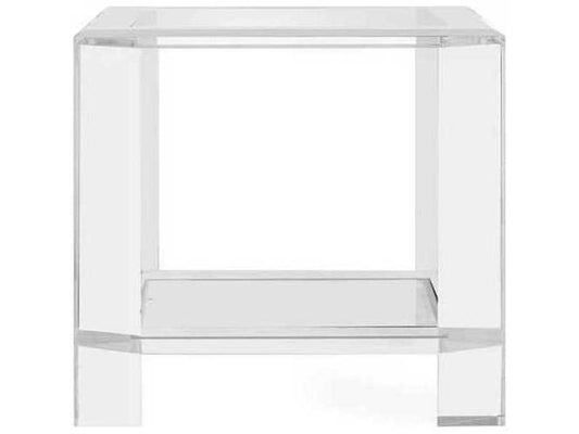 Surrey Square Clear Acrylic and Glass Side Table