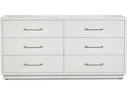 Taylor 6-Drawer Dresser Faux Linen and Champagne Silver