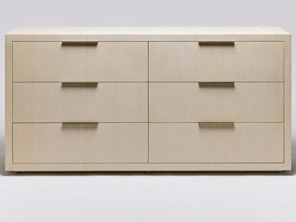 Montaigne 6-Drawer Double Dresser in Desert Sisal with Champagne Silver
