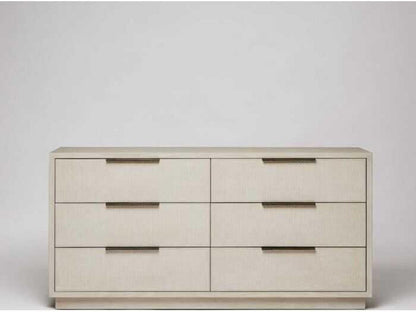 Holmes 6-Drawer Double Dresser with Rattan Fronts in Brown Oak