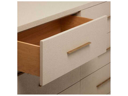 Livia 9-Drawer Dresser Caribbean Sand Faux Linen