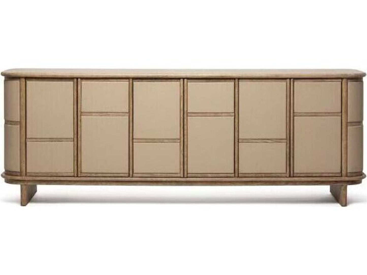Guilford 84 Inch Media Console Washed Taupe Cream Latte