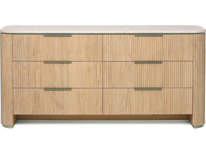 Morrison 6-Drawers Beige Mindi Wood Double Dresser